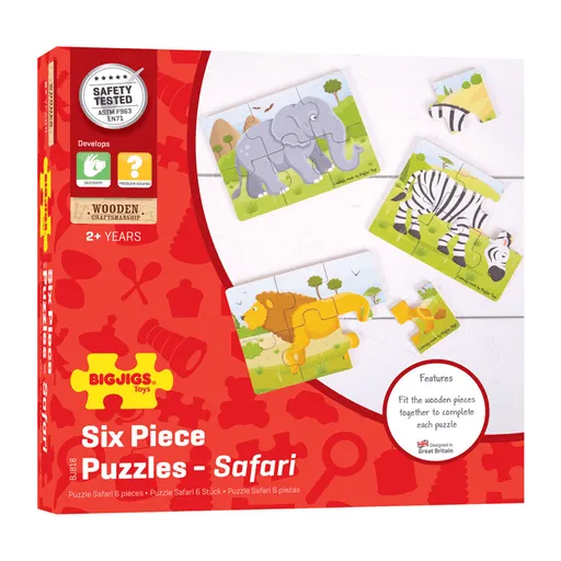 Six Piece Puzzles - Wild Animals (set of 3)