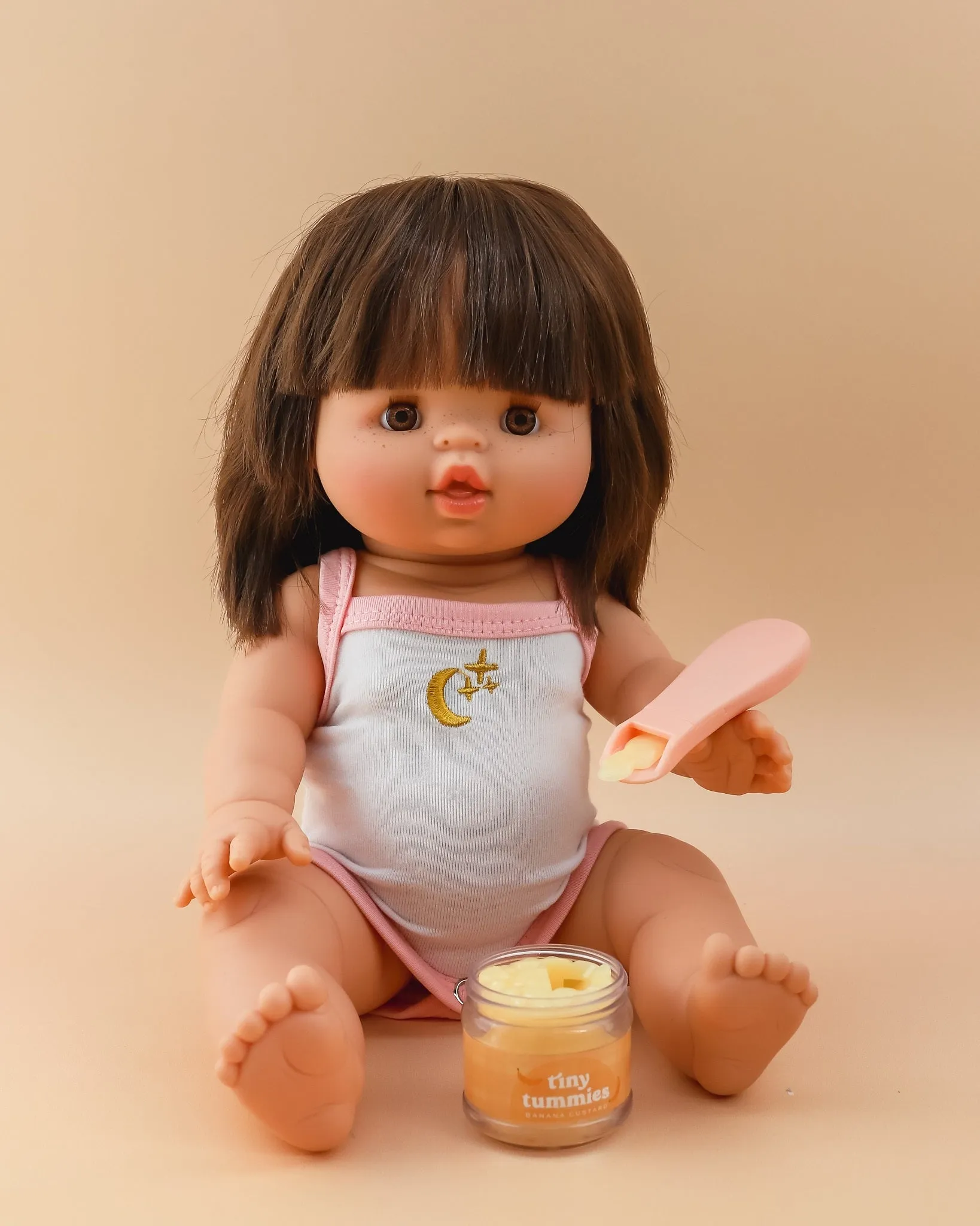 Tiny Harlow | Doll Food Jar and Spoon Set - Banana Custard